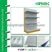 single side wall grid shelving rack with haning hook